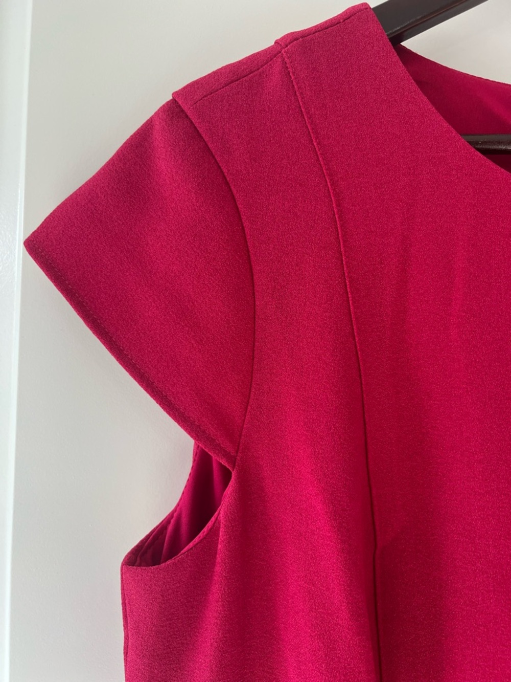 Eliza J Stretch Ruffle Crepe Chic Sheath Cocktail Ruffle Dress Mini Pink Sz 14 - Picture 4 of 6